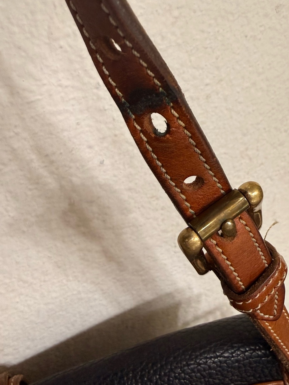 Dooney & Bourke Black with Brown Trim Pebbled Leather Crossbody Bag - Picture 8 of 11